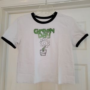 Distressed punk Green Day ringer shirt